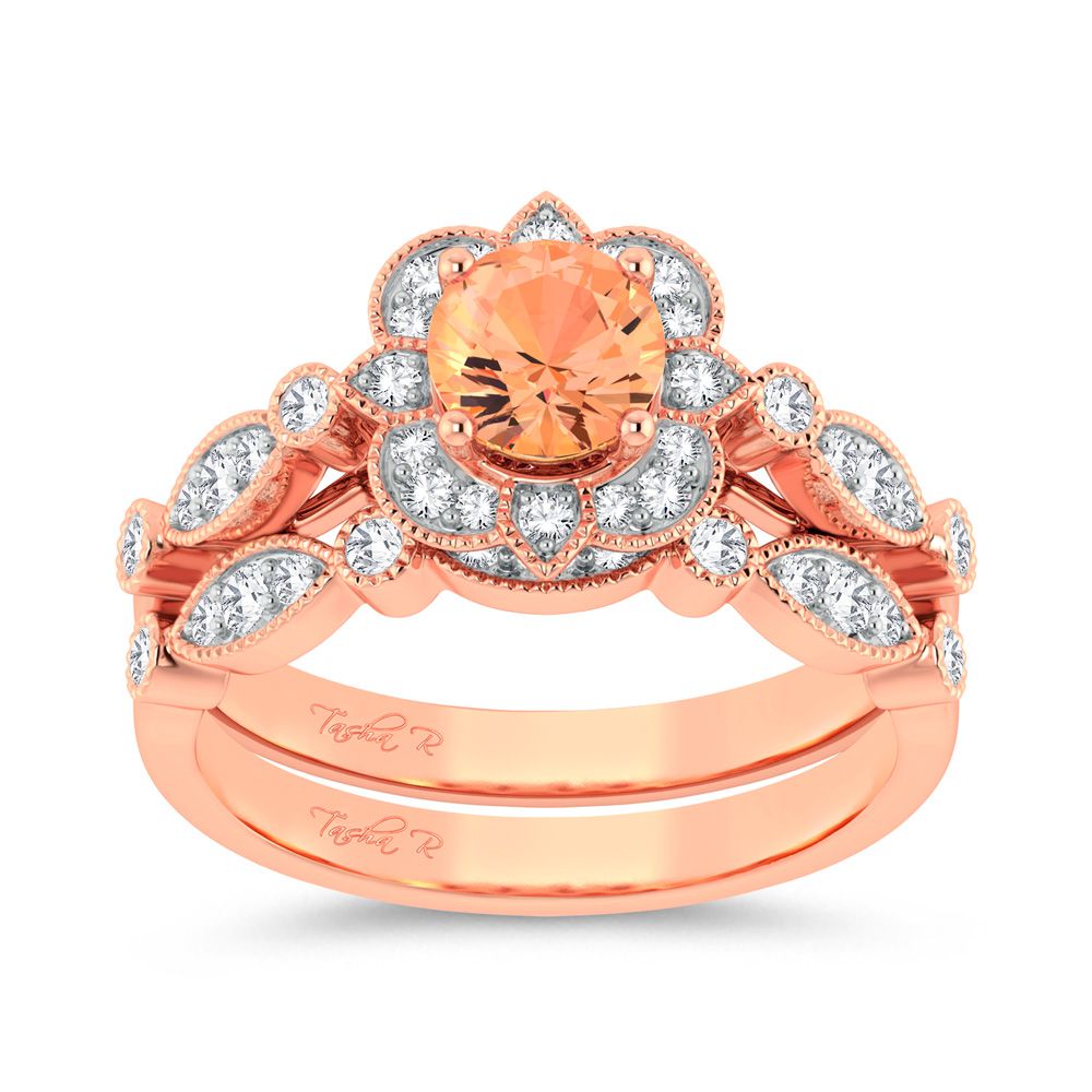 14K 0.50CT Diamond Morganite Ring