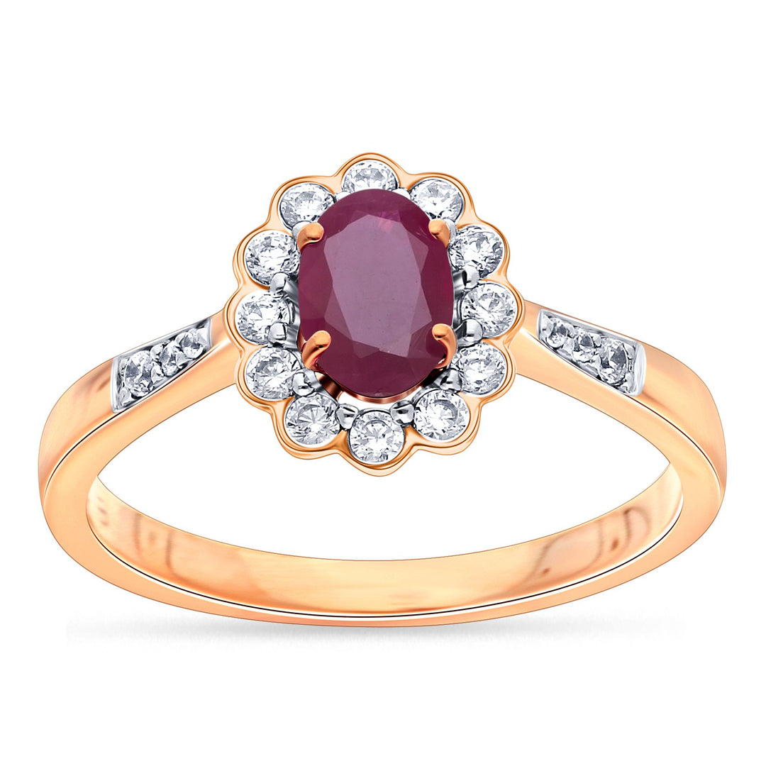 14K 0.22CT Diamond Ruby Ring