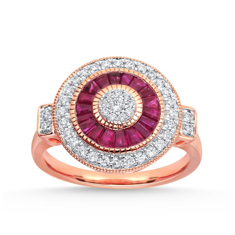 14K 0.38CT Diamond Ruby Ring