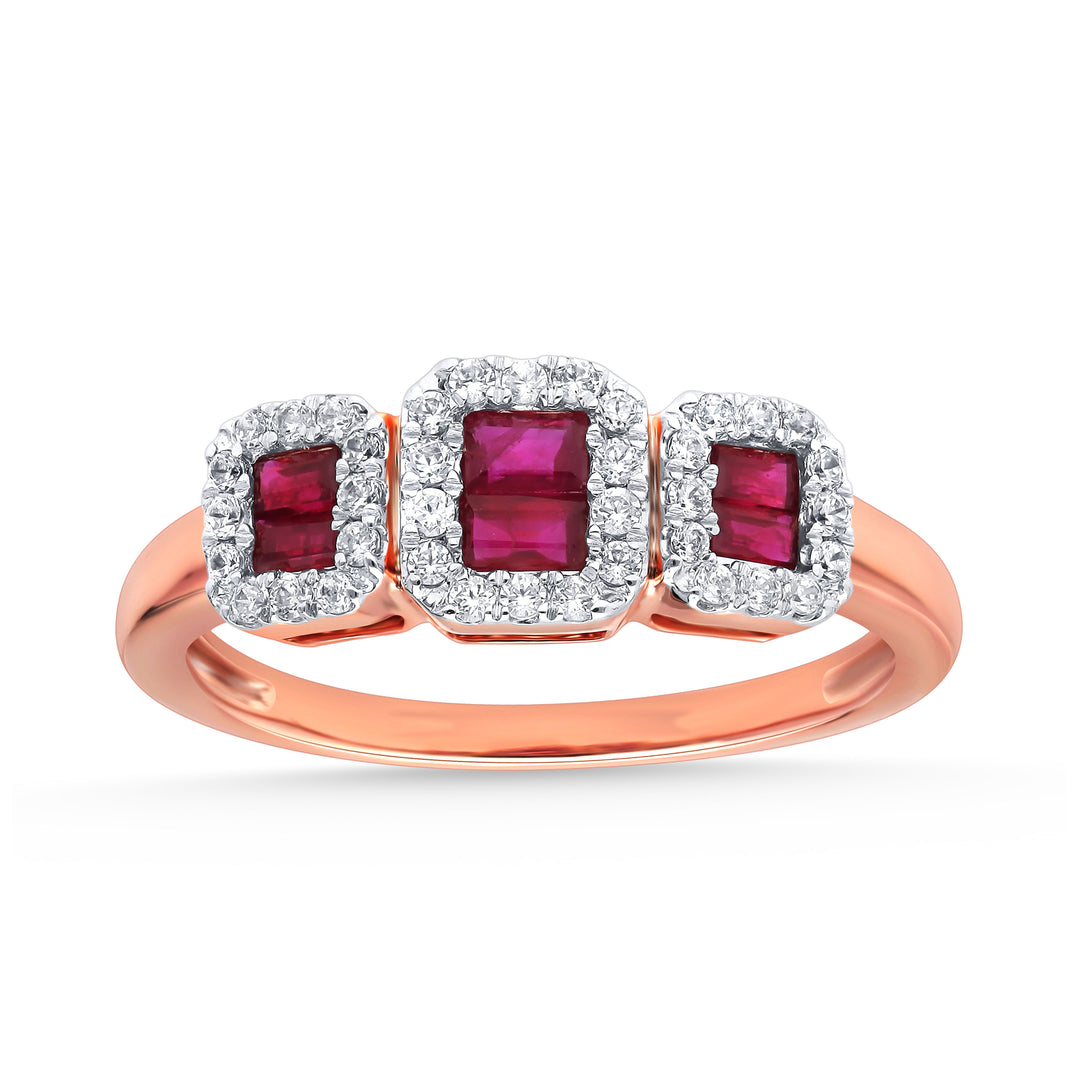 14K 0.22CT Diamond Ruby Ring