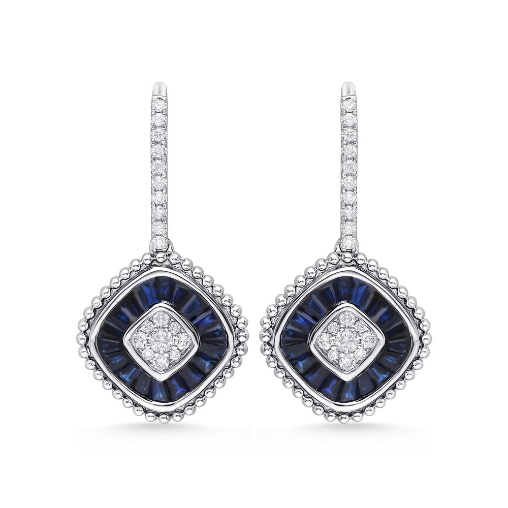 14K 0.40CT Diamond SAPPHIRE Earring