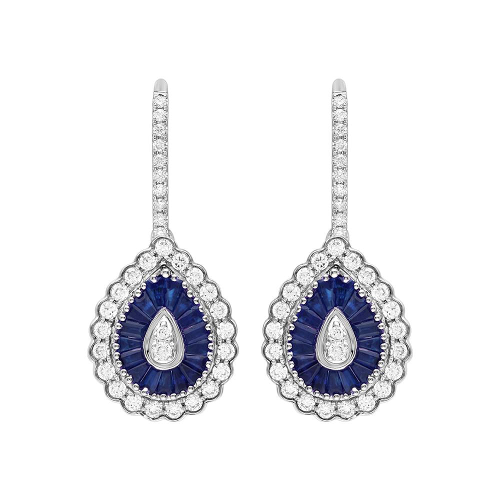 14K 0.97CT Diamond SAPPHIRE Earring