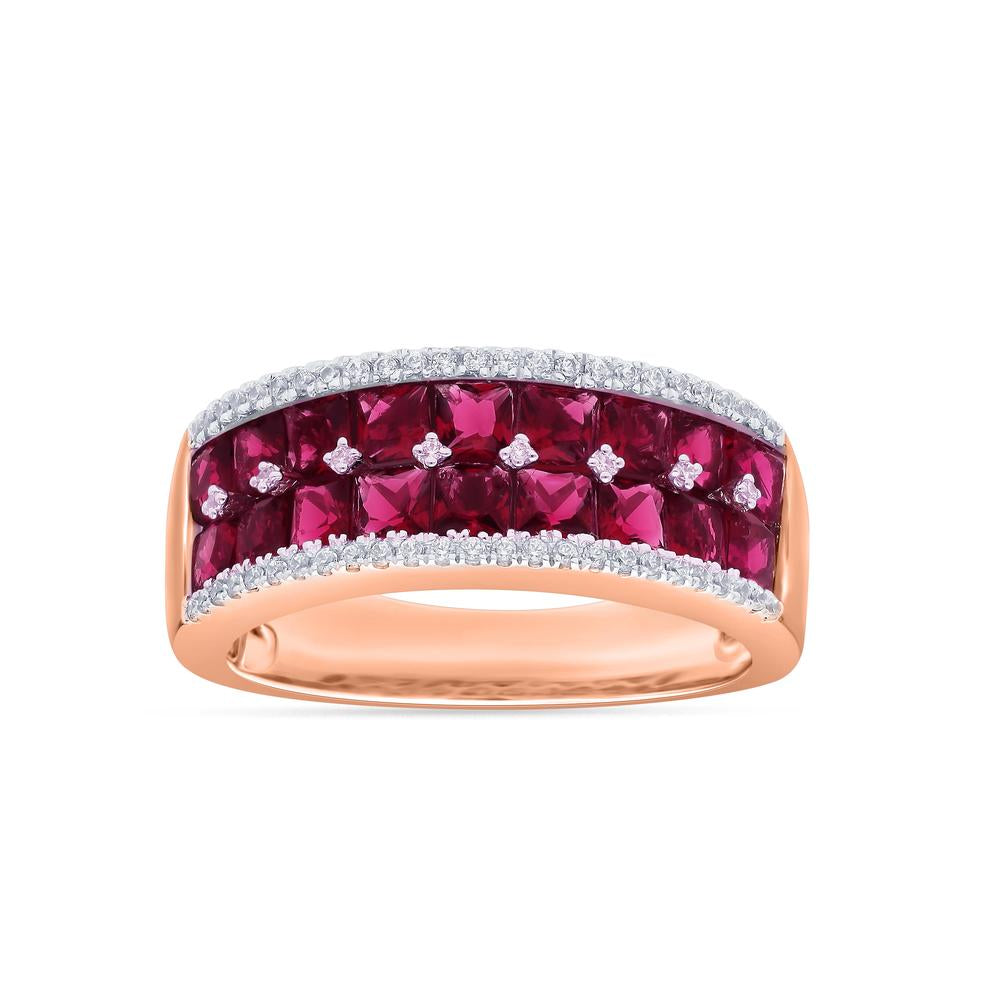 14K 0.24CT Diamond RUBY RING