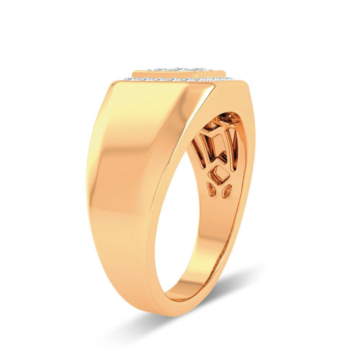 14K White Gold Lab Diamond Mens Statement Ring