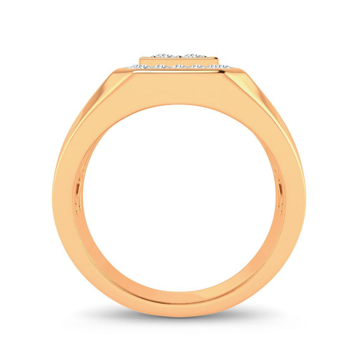 14K White Gold Lab Diamond Mens Statement Ring
