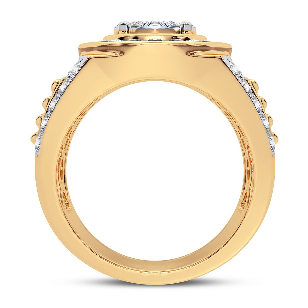 Bold 14K Yellow Gold 2.33CT Lab Diamond Mens Band