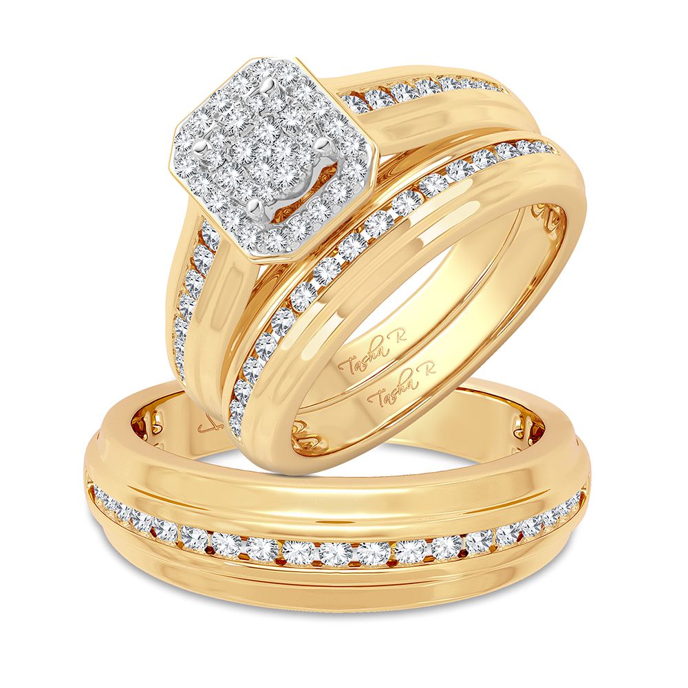 14K 0.87CT Diamond Trio Set