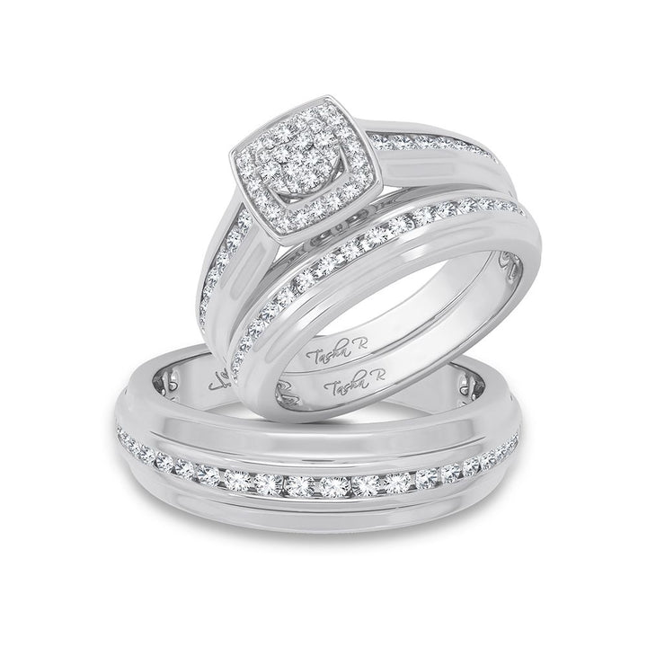 14k White Gold Lab Diamond Trio Set - Timeless Ensemble