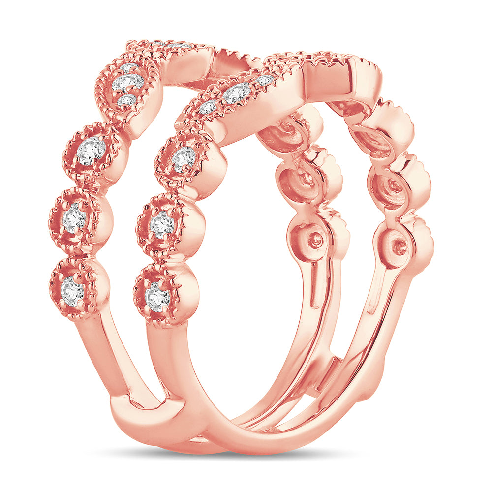 14k Rose Gold 0.33CT Lab Diamond Ring Guard Enhancer