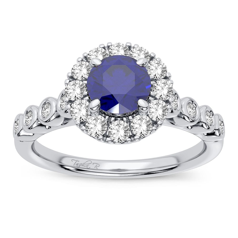 14K 0.36CT Diamond Sapphire Ring