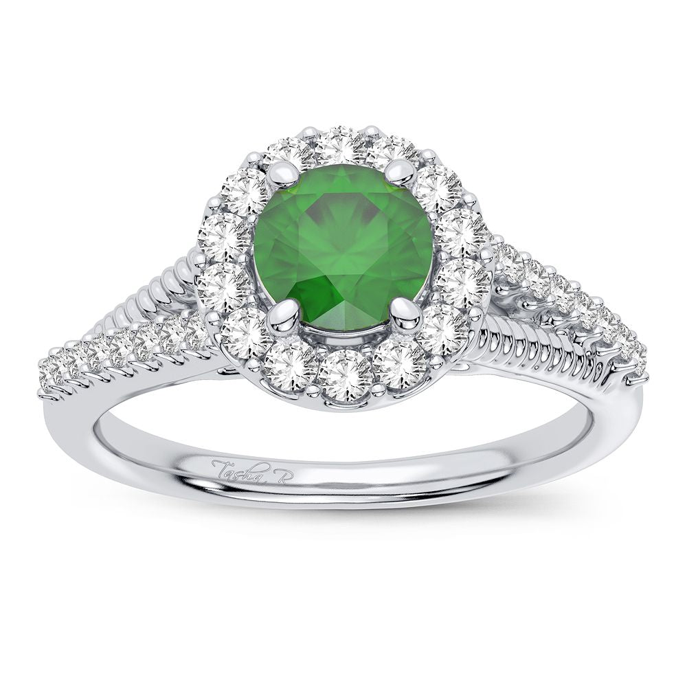 14K 0.25CT Diamond Emerald Ring