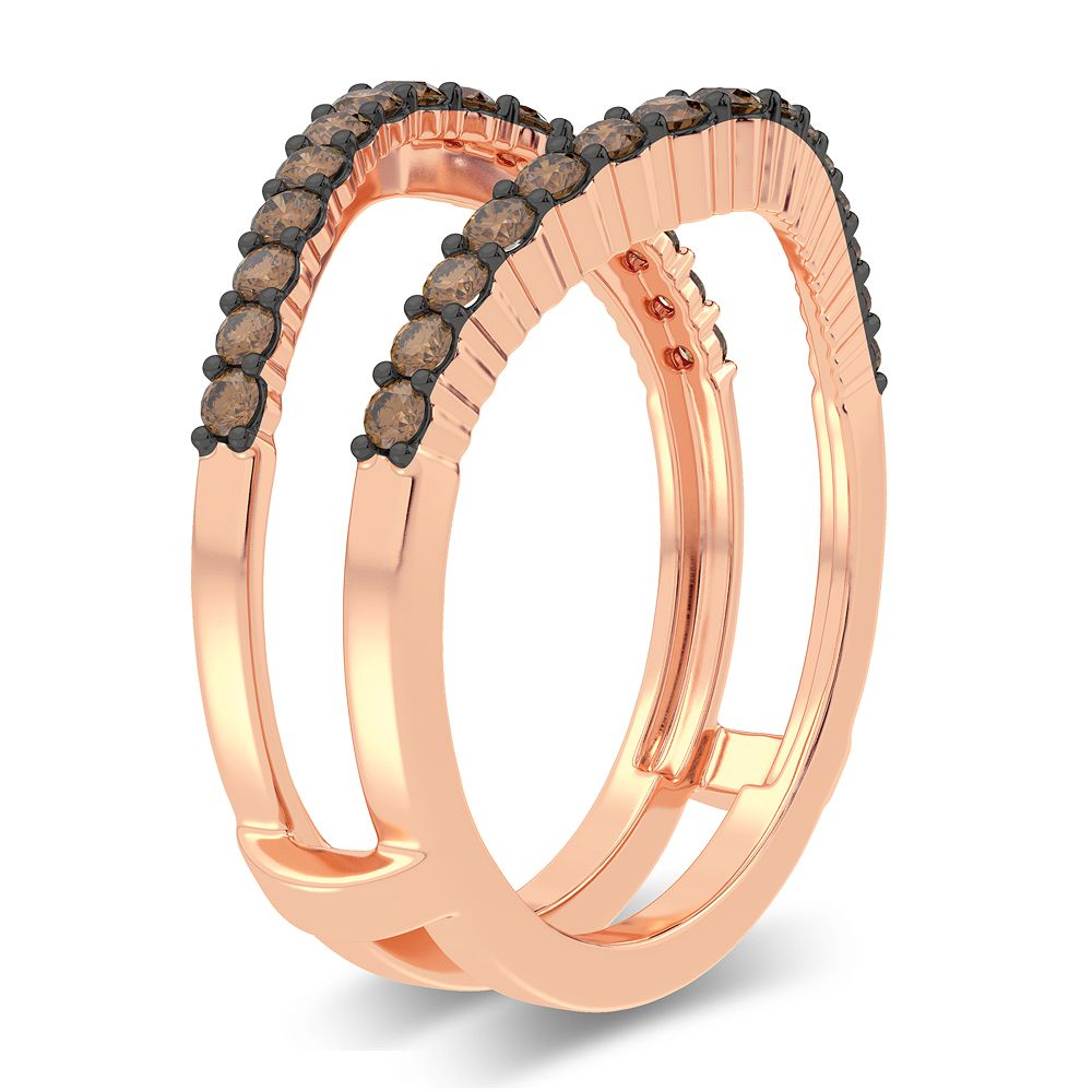 Romantic Rose Gold Lab Diamond Ring Guard - 0.50CT