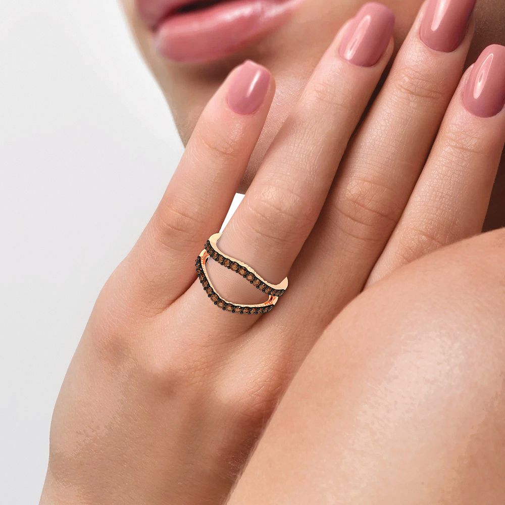 Romantic Rose Gold Lab Diamond Ring Guard - 0.50CT