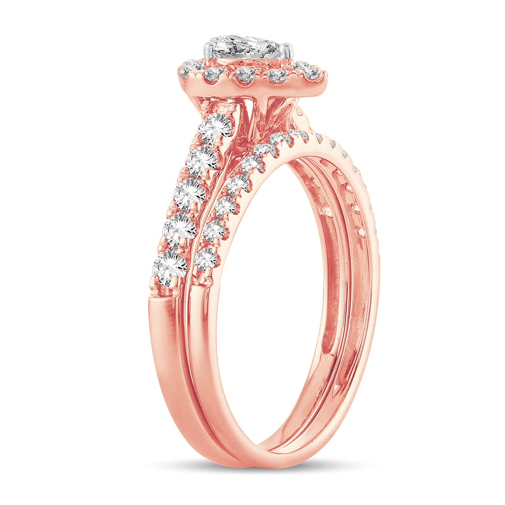 Romantic 14k Rose Gold Lab Diamond Engagement Ring