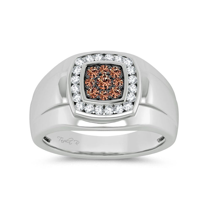 14K White Gold Lab Diamond Mens Luxury Band Ring