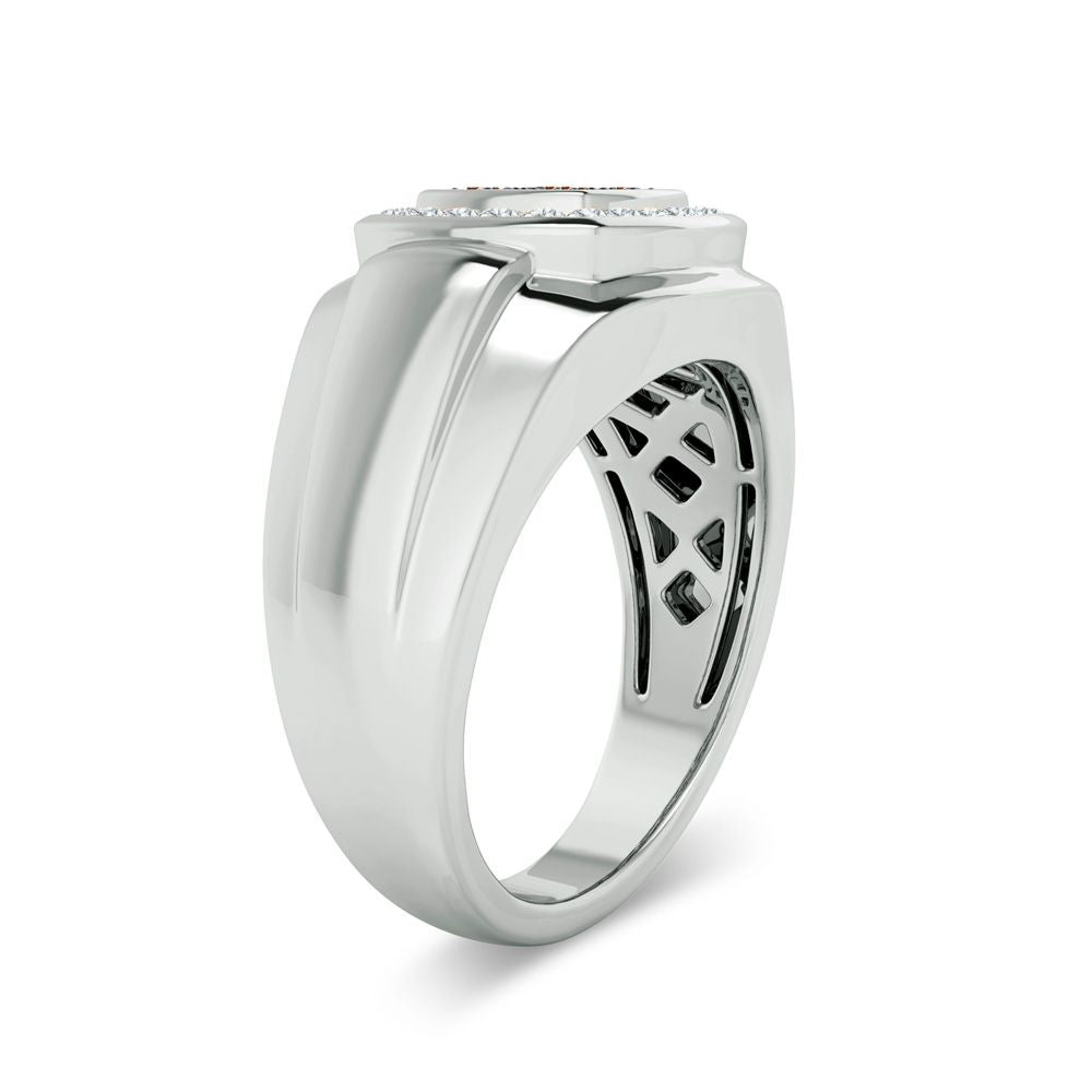 14K White Gold Lab Diamond Mens Luxury Band Ring