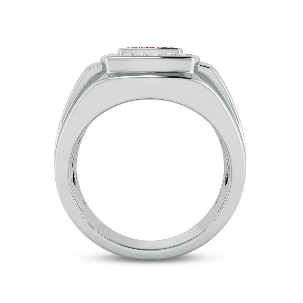 14K White Gold Lab Diamond Mens Luxury Band Ring