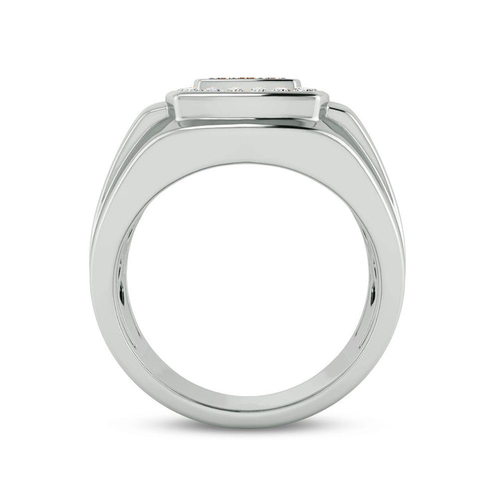 14K White Gold Lab Diamond Mens Luxury Band Ring