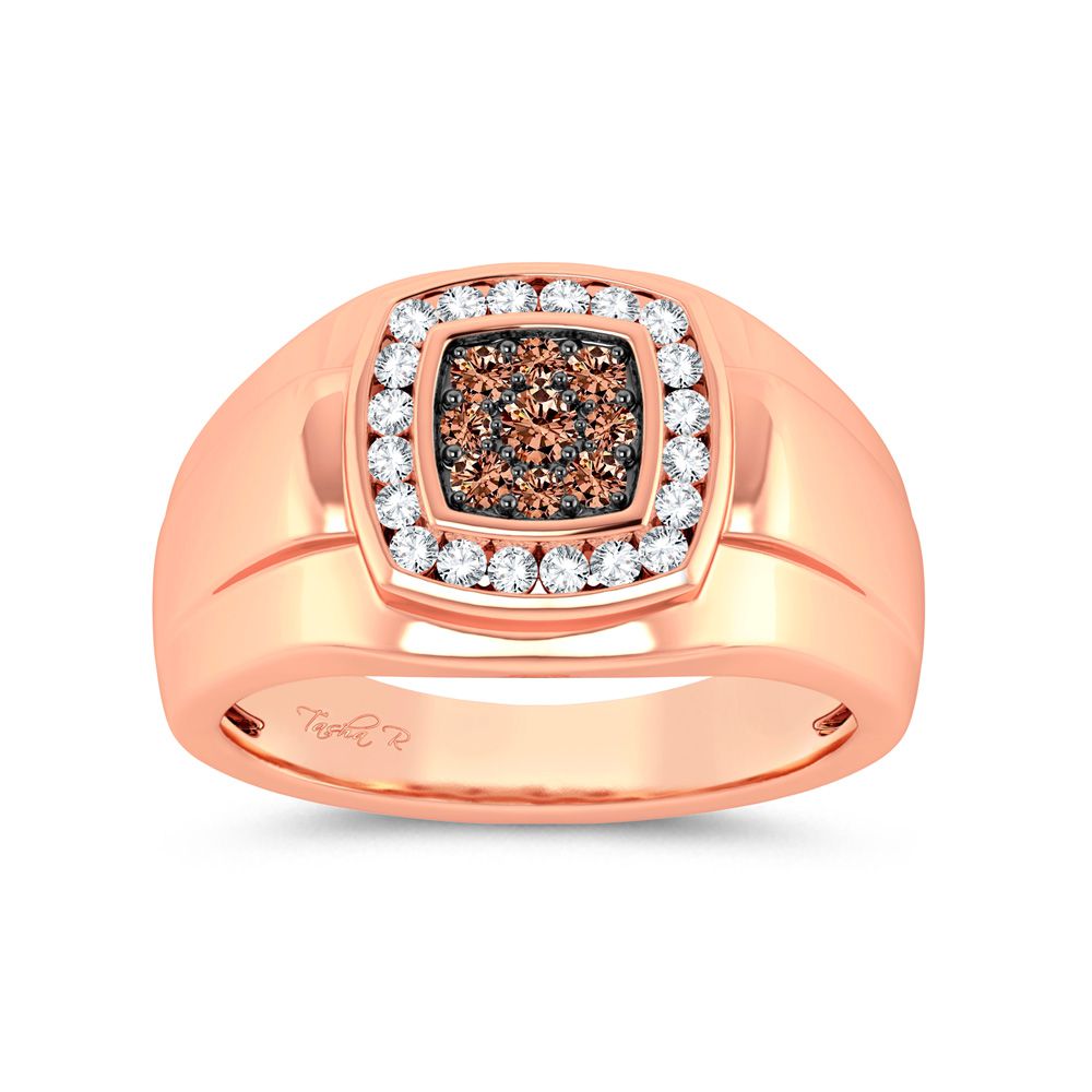 14K Rose Gold Lab Diamond Mens Statement Ring