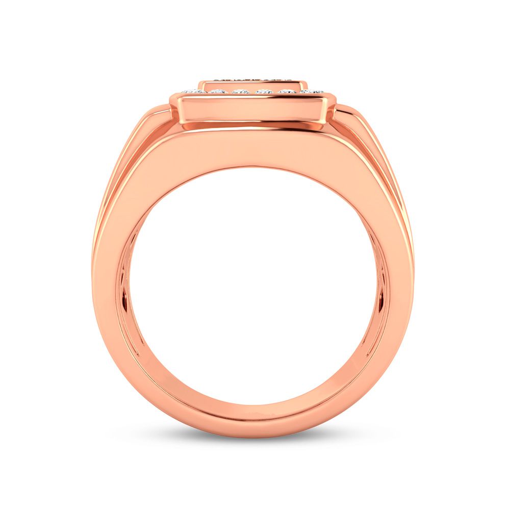 14K Rose Gold Lab Diamond Mens Statement Ring