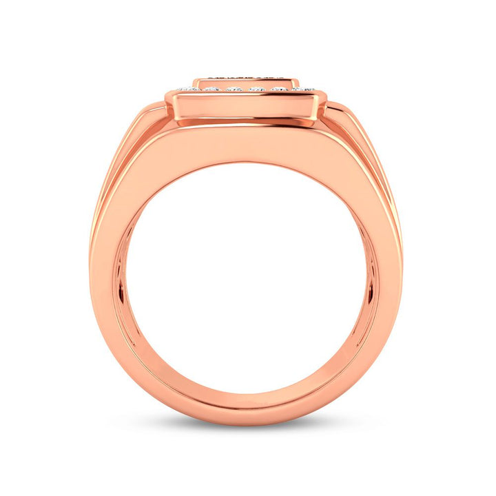 14K Rose Gold Lab Diamond Mens Statement Ring