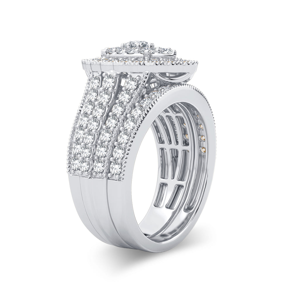 Brilliant 14K White Gold Lab Diamond Bridal Ring 2CT