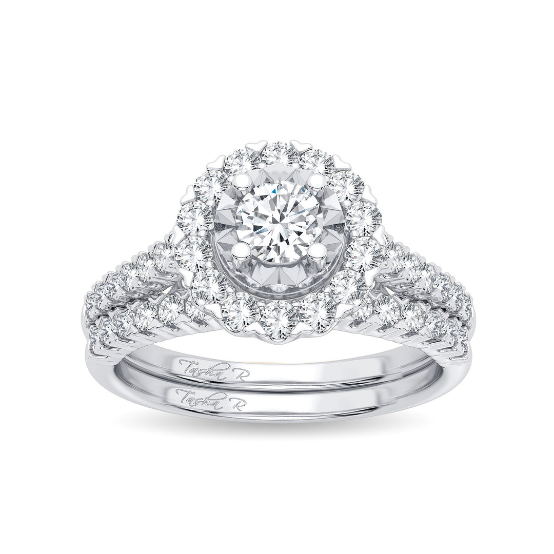 Brilliant 14k White Gold 1CT Lab Diamond Engagement Ring