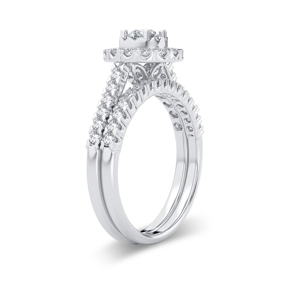 Brilliant 14k White Gold 1CT Lab Diamond Engagement Ring