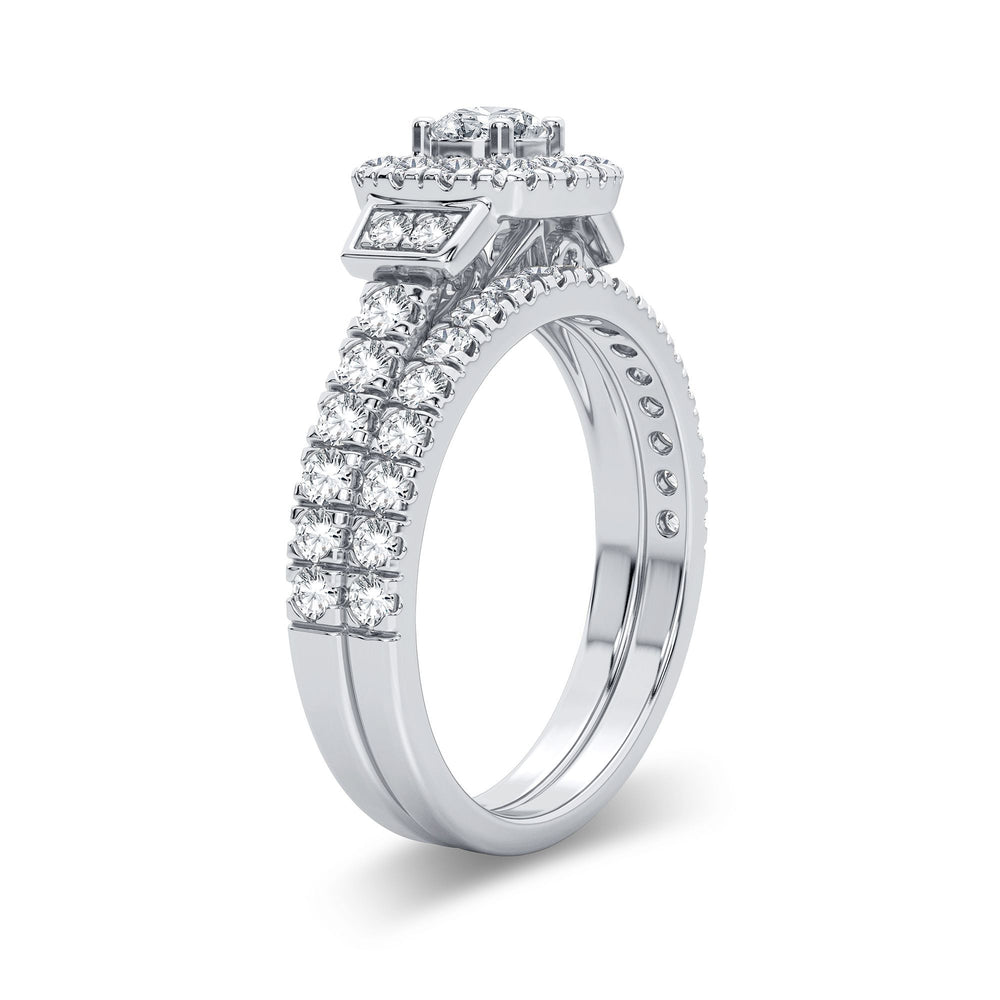 Sparkling 1CT Lab Diamond Engagement Ring in White Gold