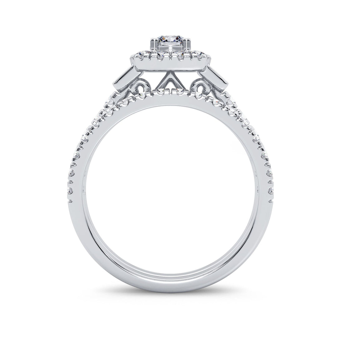 Sparkling 1CT Lab Diamond Engagement Ring in White Gold