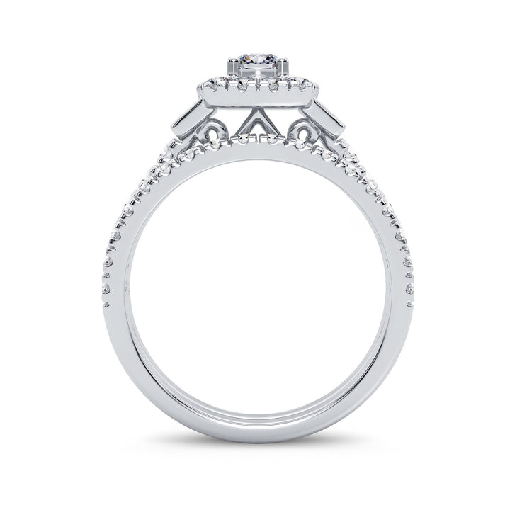 Sparkling 1CT Lab Diamond Engagement Ring in White Gold