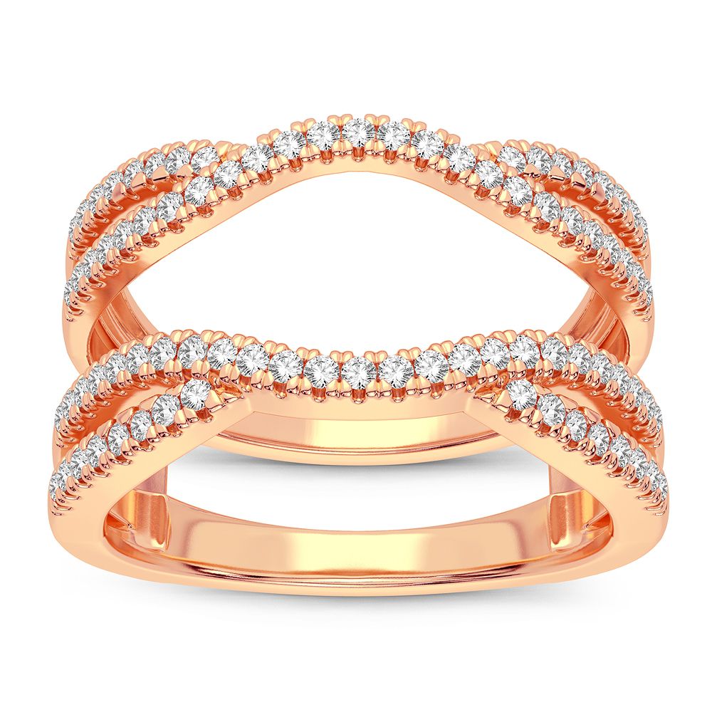 Romantic 14K Rose Gold Lab Diamond Ring Guard Enhancer