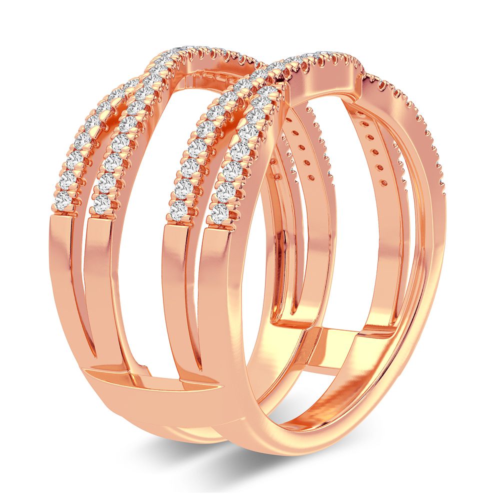 Romantic 14K Rose Gold Lab Diamond Ring Guard Enhancer