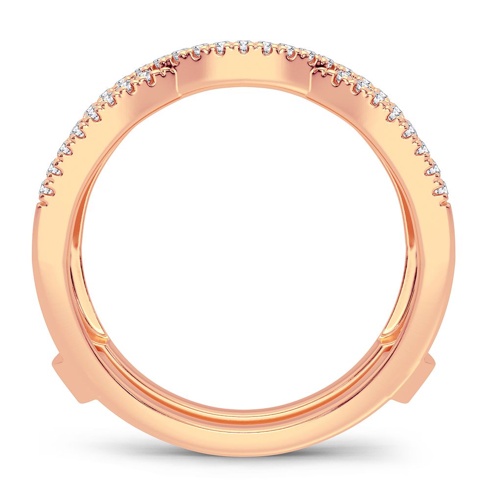 Romantic 14K Rose Gold Lab Diamond Ring Guard Enhancer