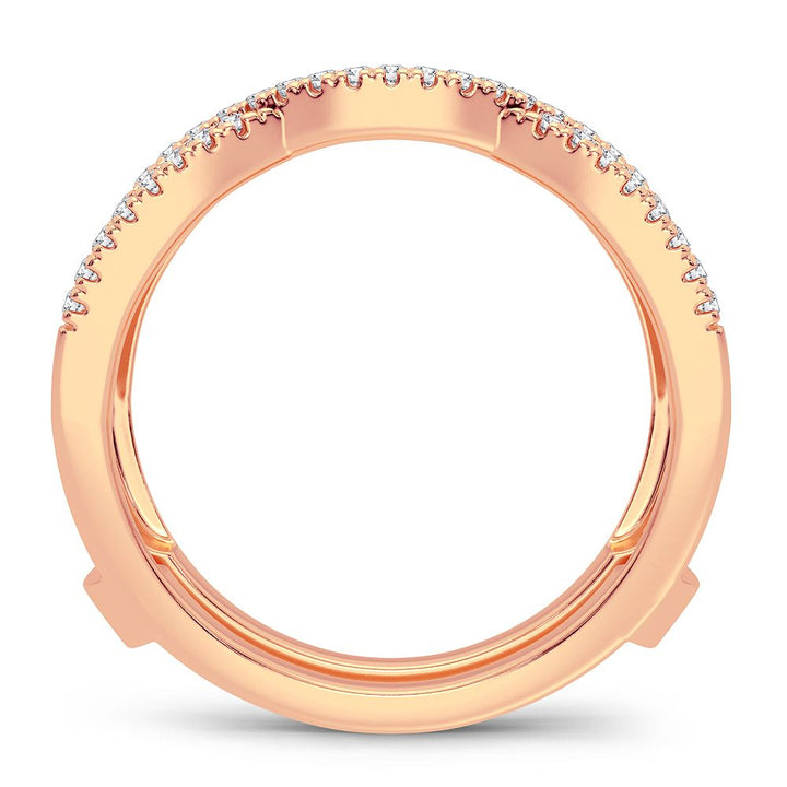 Romantic 14K Rose Gold Lab Diamond Ring Guard Enhancer