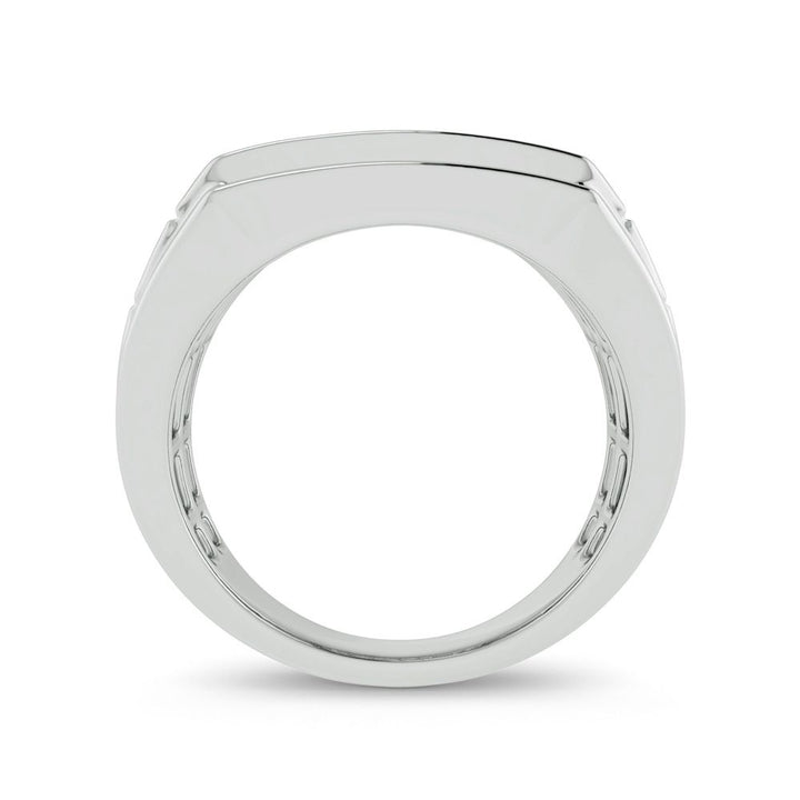 14K White Gold 0.85ct Lab Diamond Mens Wedding Band