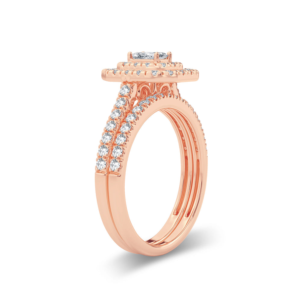 Romantic 14k Rose Gold Lab Diamond Engagement Ring