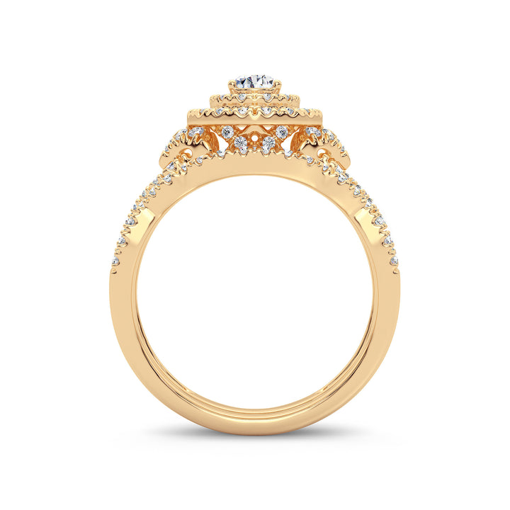 14K Yellow Gold 1CT Lab Diamond Engagement Ring