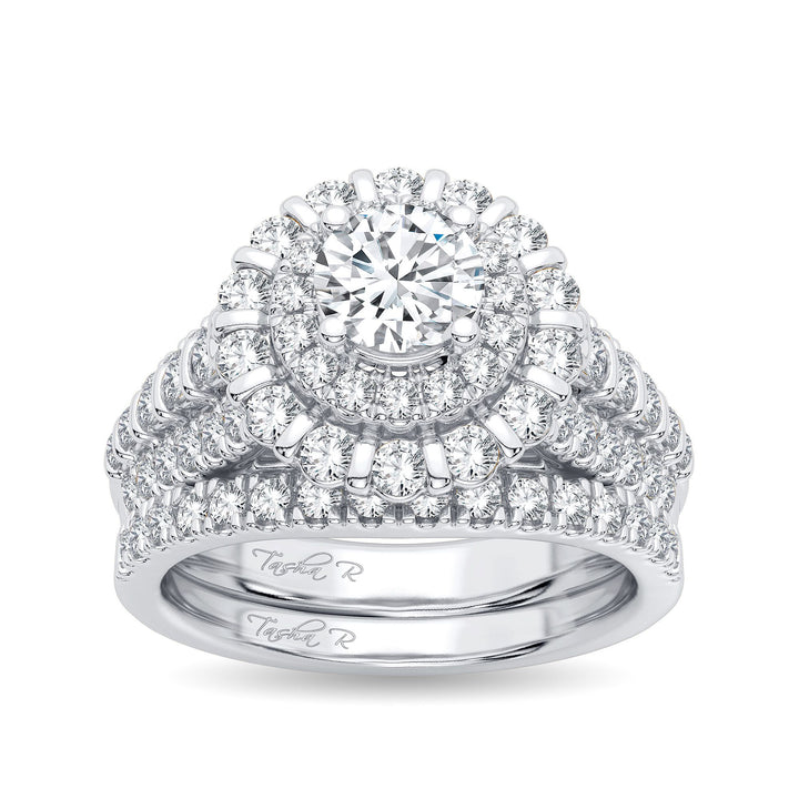 Brilliant 14k White Gold 2CT Lab Diamond Engagement Ring