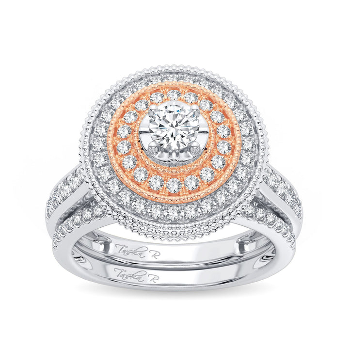 Romantic 14k Rose Gold Lab Diamond Bridal Ring (1.01ct)