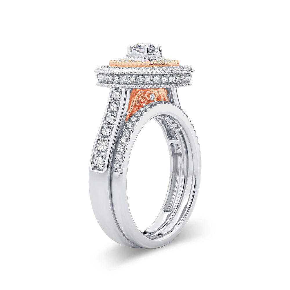 Romantic 14k Rose Gold Lab Diamond Bridal Ring (1.01ct)