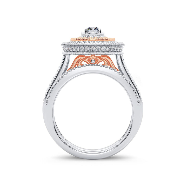Romantic 14k Rose Gold Lab Diamond Bridal Ring (1.01ct)