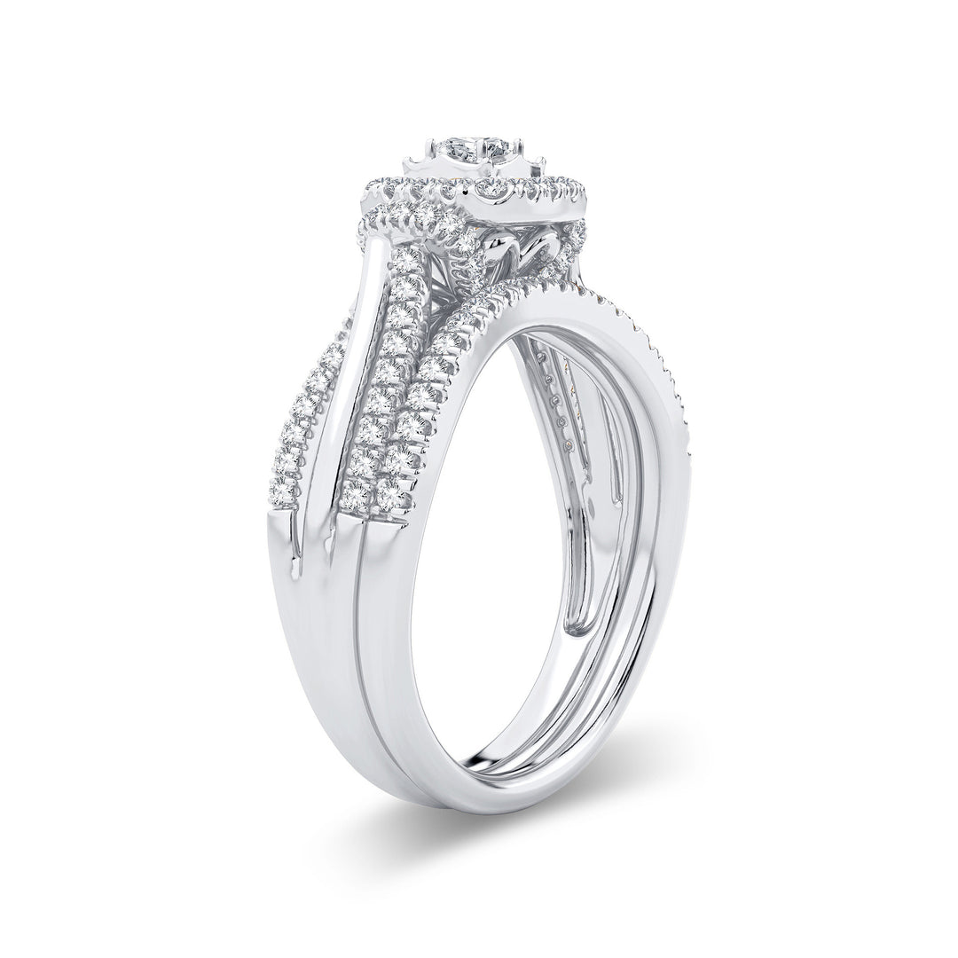 Timeless 14k White Gold Lab Diamond Bridal Ring (0.50CT)