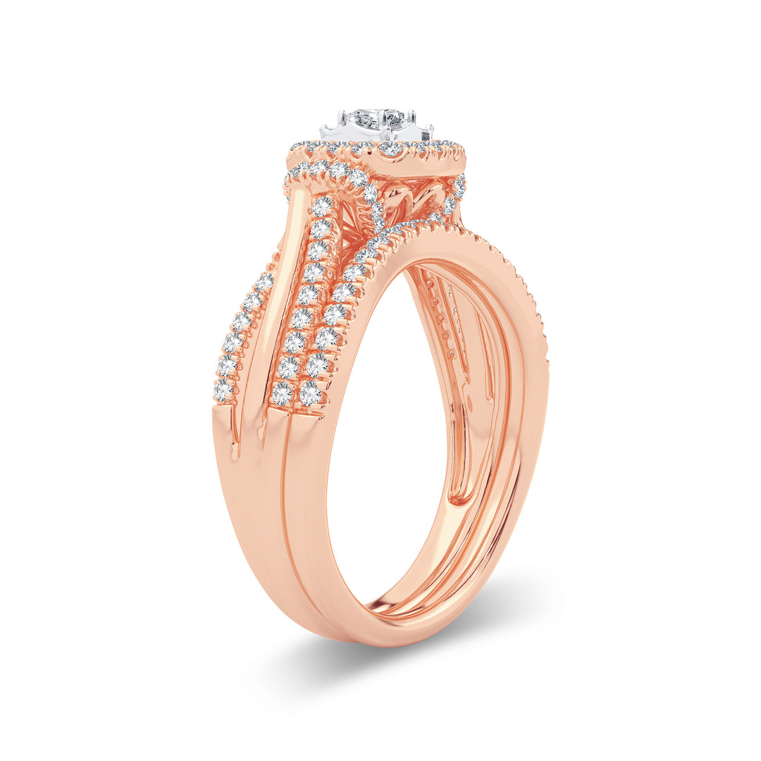 Timeless 14k Rose Gold 0.50CT Lab Diamond Engagement Ring