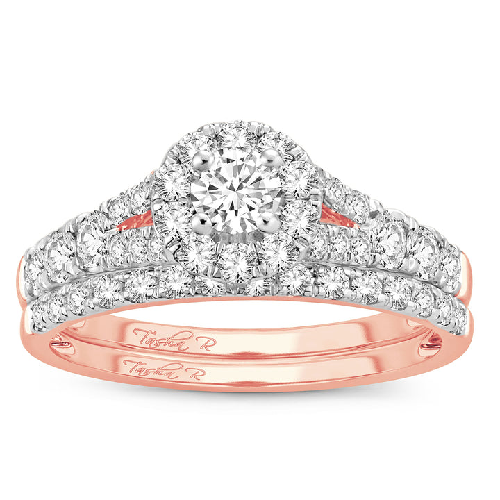 Romantic 14k Rose Gold Lab Diamond Bridal Ring (1CT)