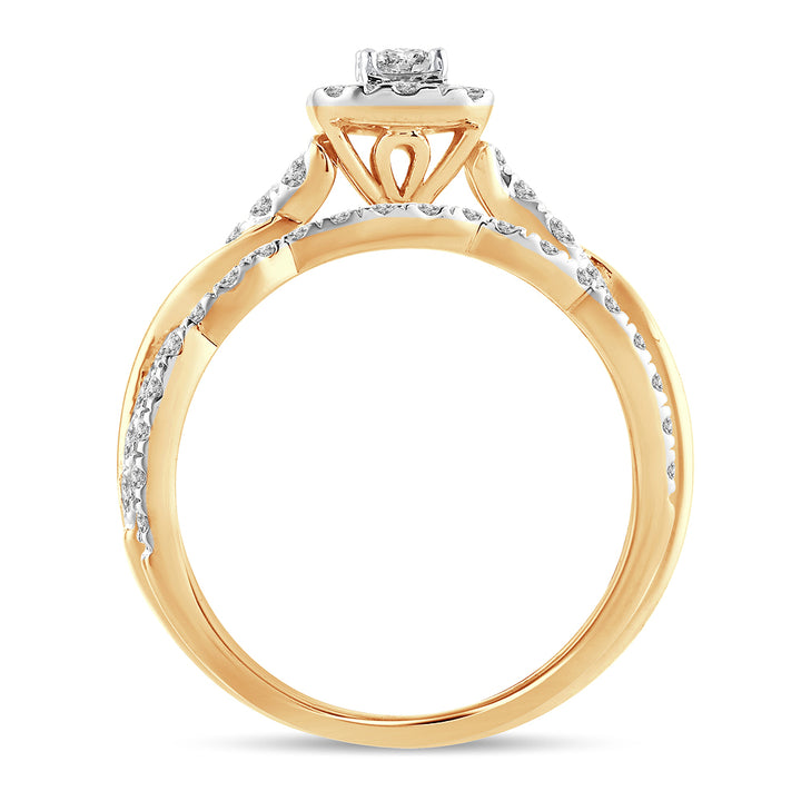 Luminous 14k Yellow Gold 1CT Lab Diamond Engagement Ring