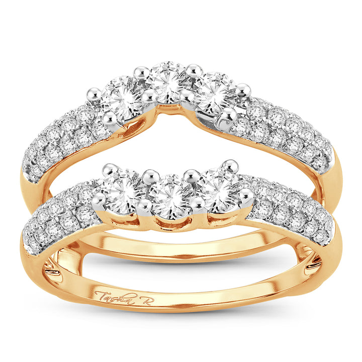 14K Yellow Gold 1CT Lab Diamond Ring Guard Enhancer