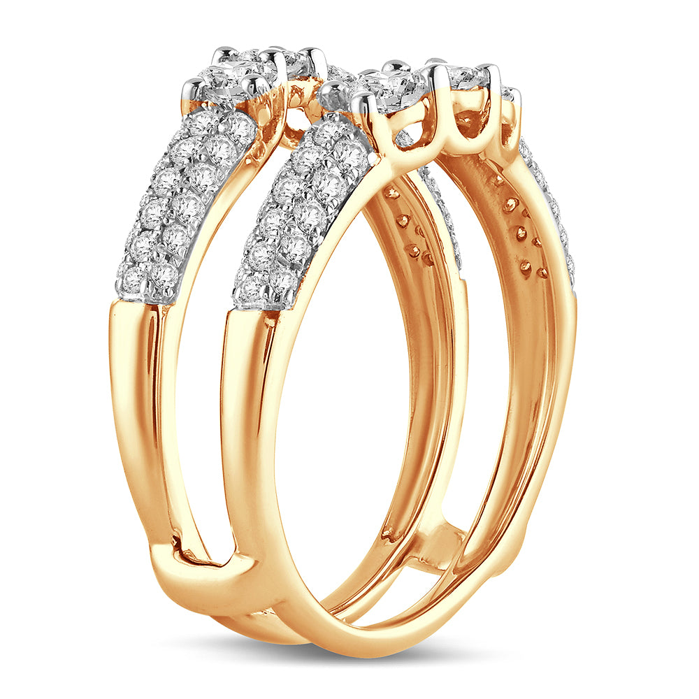 14K Yellow Gold 1CT Lab Diamond Ring Guard Enhancer