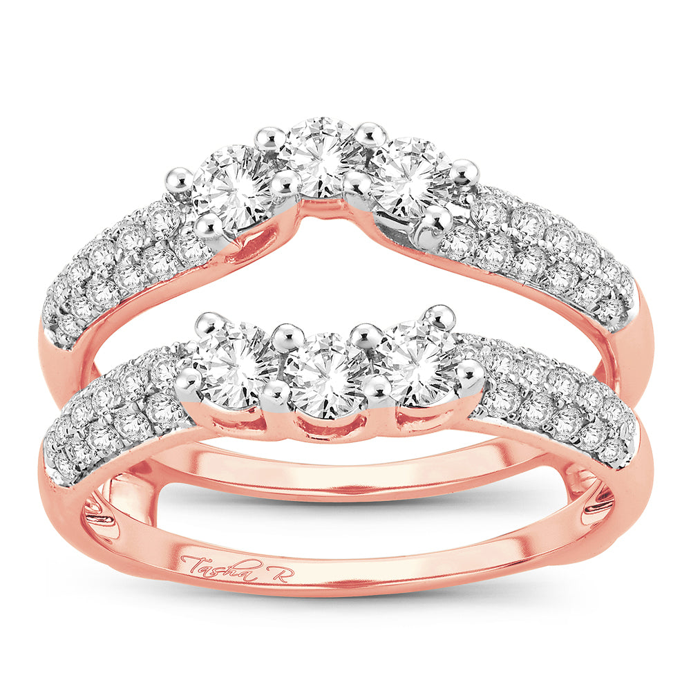 14k Rose Gold Lab Diamond Ring Guard Enhancer 1CT