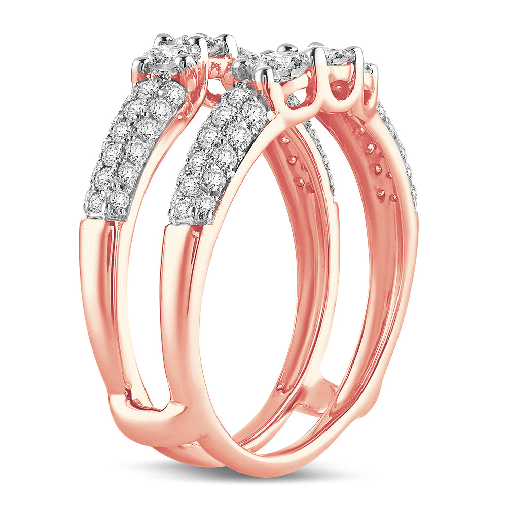 14k Rose Gold Lab Diamond Ring Guard Enhancer 1CT